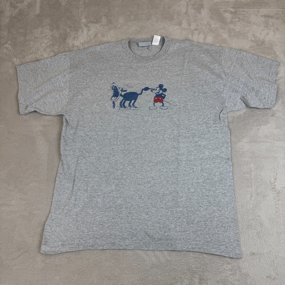 Vintage Y2K Jem‎ Goofy & Mickey Mouse Shirt Mens XL Gray Preowned Graphic Tee
